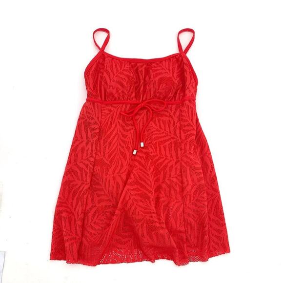 Swim Solutions Coral Pink Women’s Tummy Control Swim Dress Swimsuit 8 NWT - Picture 2 of 4